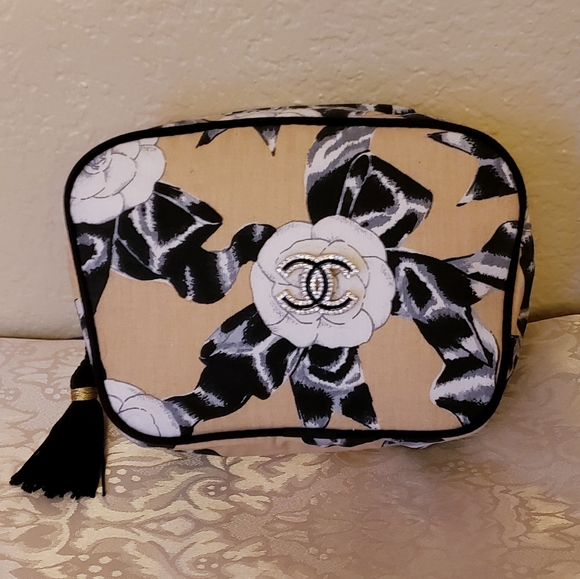 CHANEL Handbags - 👛 Authentic Chanel Camelia Makeup Bag Cosmetic Pouch Mini Handbag Clutch Purse
